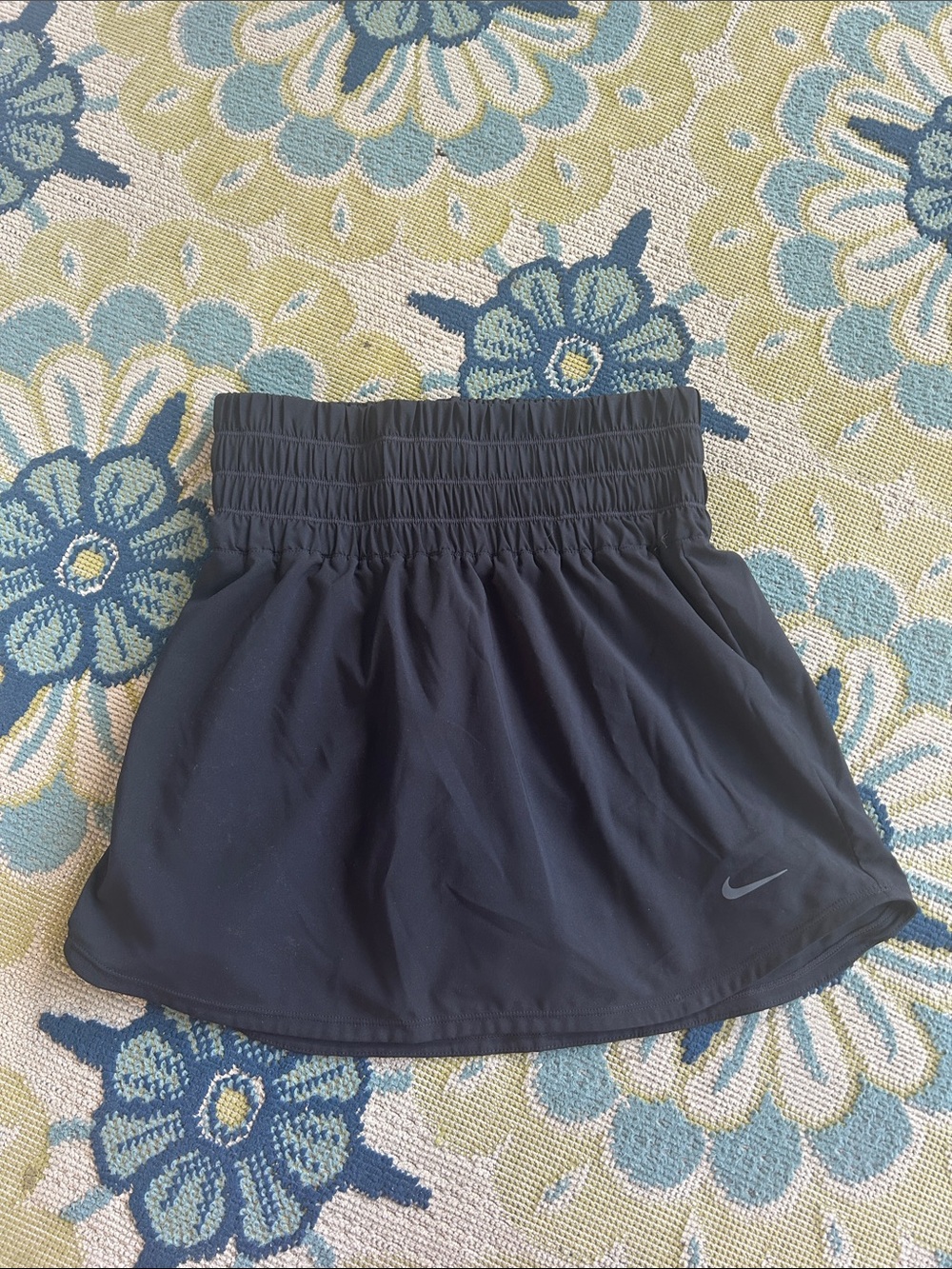 Nike Black Shirred Waist Skater Skirt